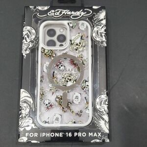 Ed Hardy white clear transparent ed hardy print iPhone 16 pro max phone case new